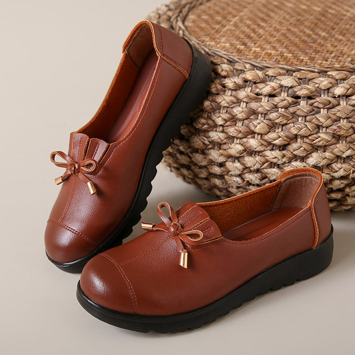 Bow Detail Casual Slip-On Loafers