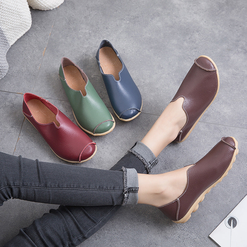 Soft Leather Slip-On Flats