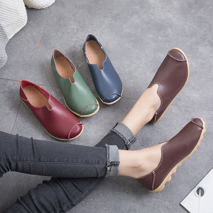 Soft Leather Slip-On Flats