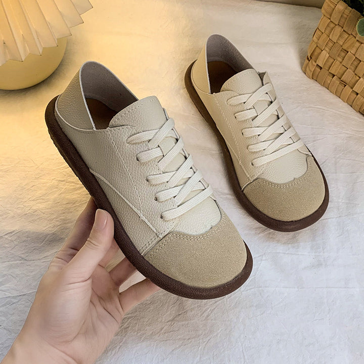 Retro Colorblock Lace-Up Casual Sneakers