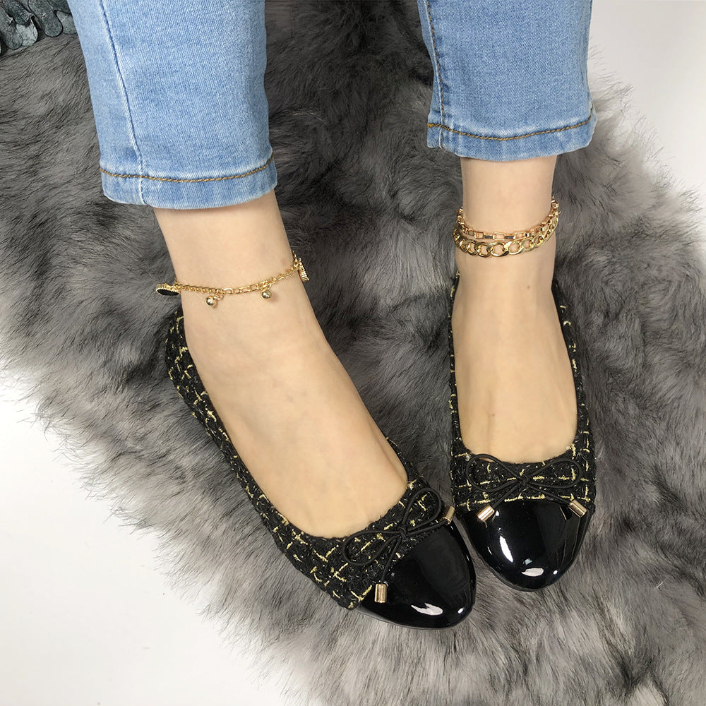 Tweed Bow Ballet Flats
