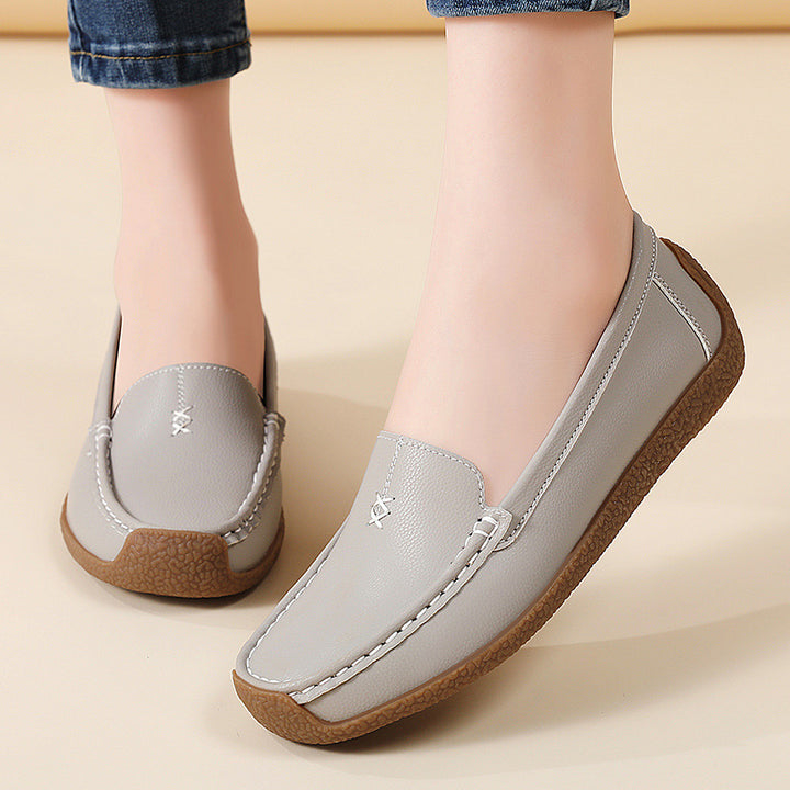 Ivory Moccasin Slip-On Loafers
