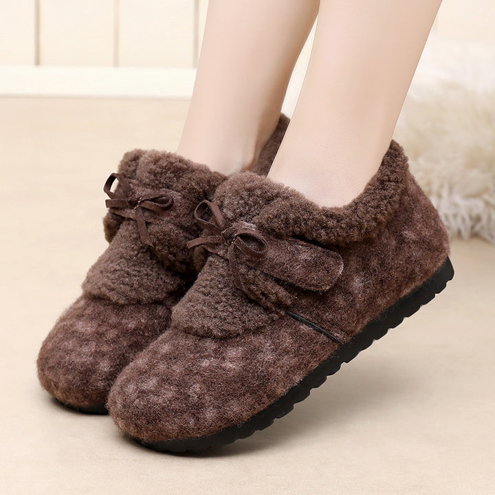 Cozy Fleece-Lined Bow Slippers