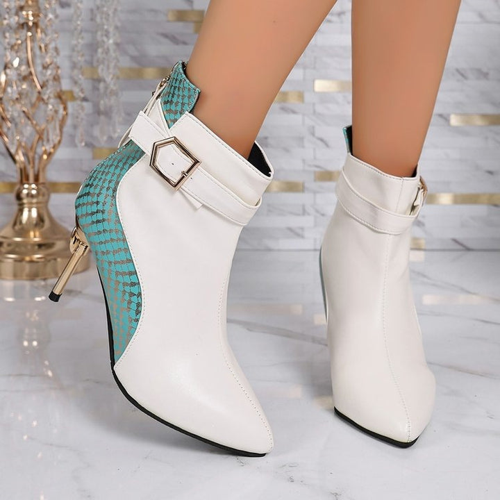 Two-Tone Stiletto Ankle Boots