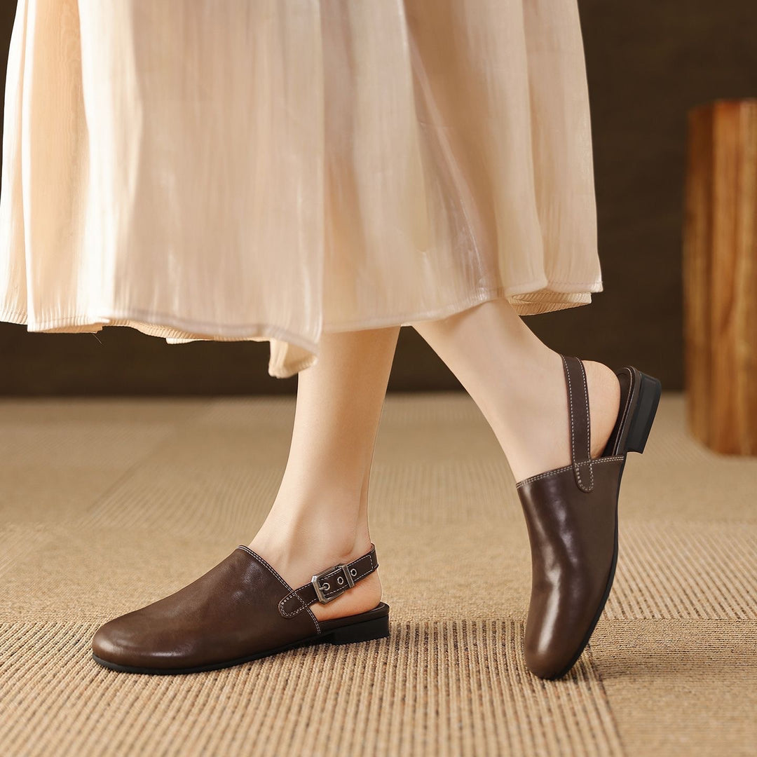 Classic Buckle Slingback Flats