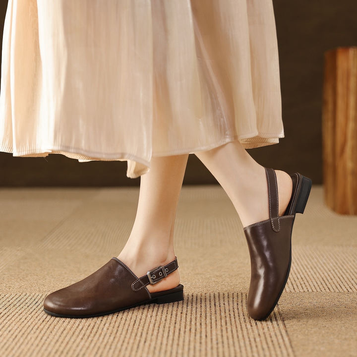 Classic Buckle Slingback Flats