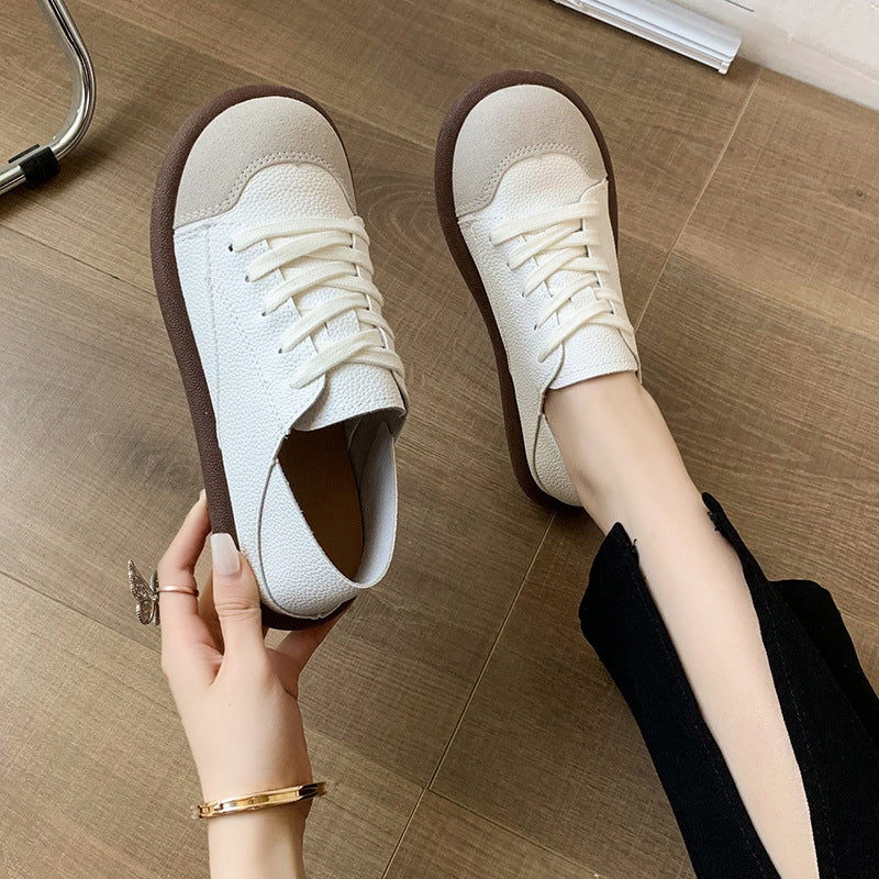 Retro Colorblock Lace-Up Casual Sneakers