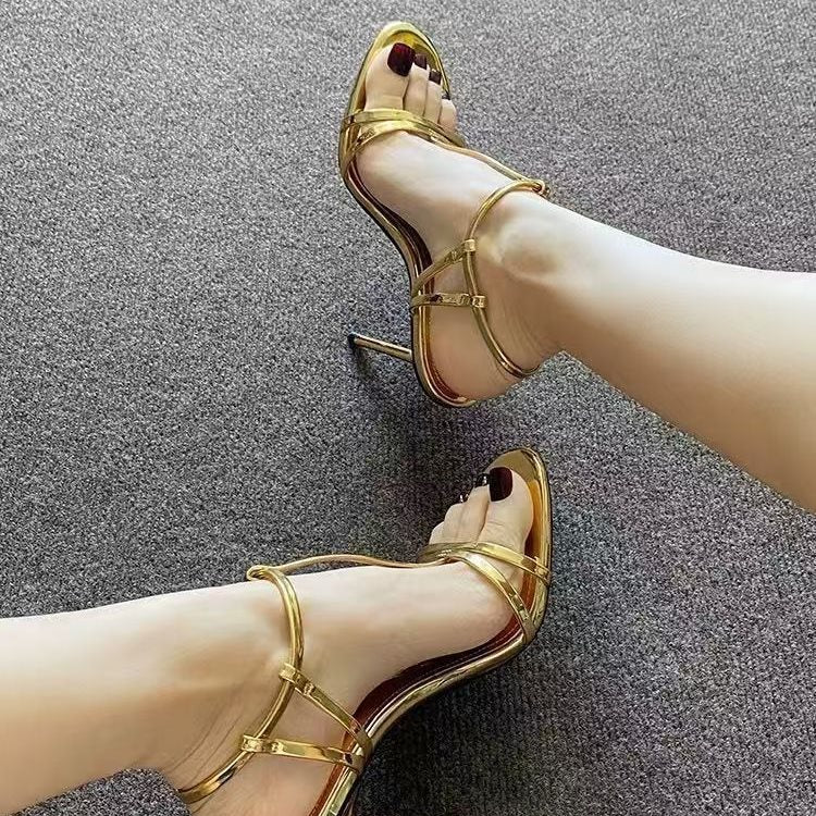 Leopard T-Strap Heeled Sandals
