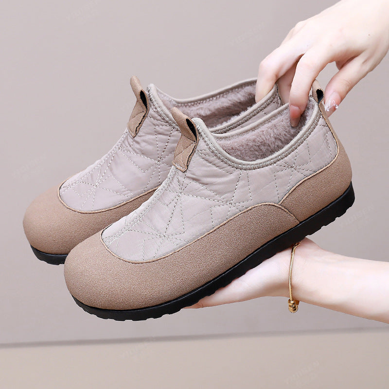 Quilted Fleece-Lined Slip-On Shoes