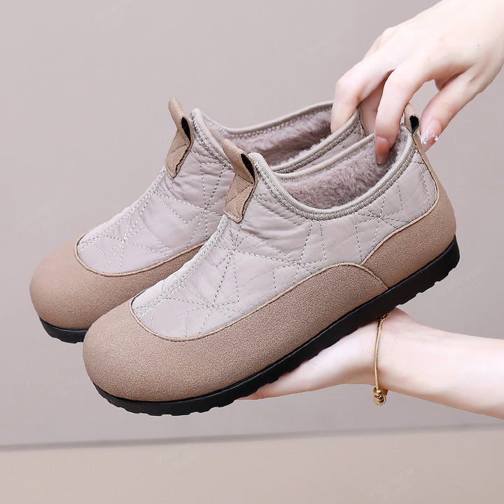 Quilted Fleece-Lined Slip-On Shoes