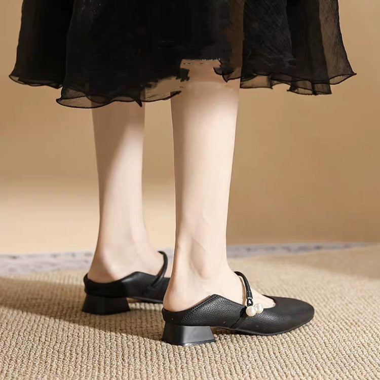 Pearl Strap Mary Jane Pumps