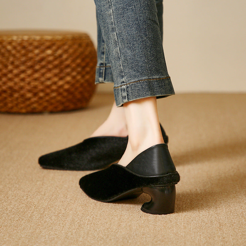 Vintage Leopard Print Low Heel Pumps