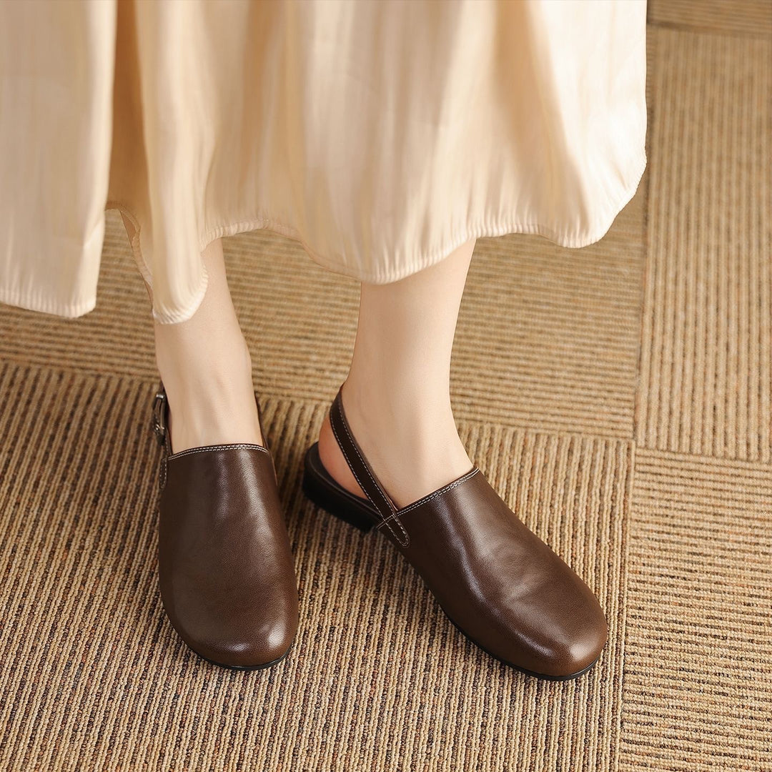 Classic Buckle Slingback Flats