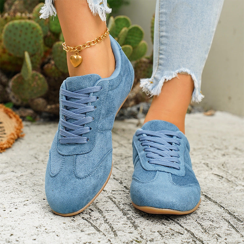Retro Suede Lace-Up Casual Sneakers