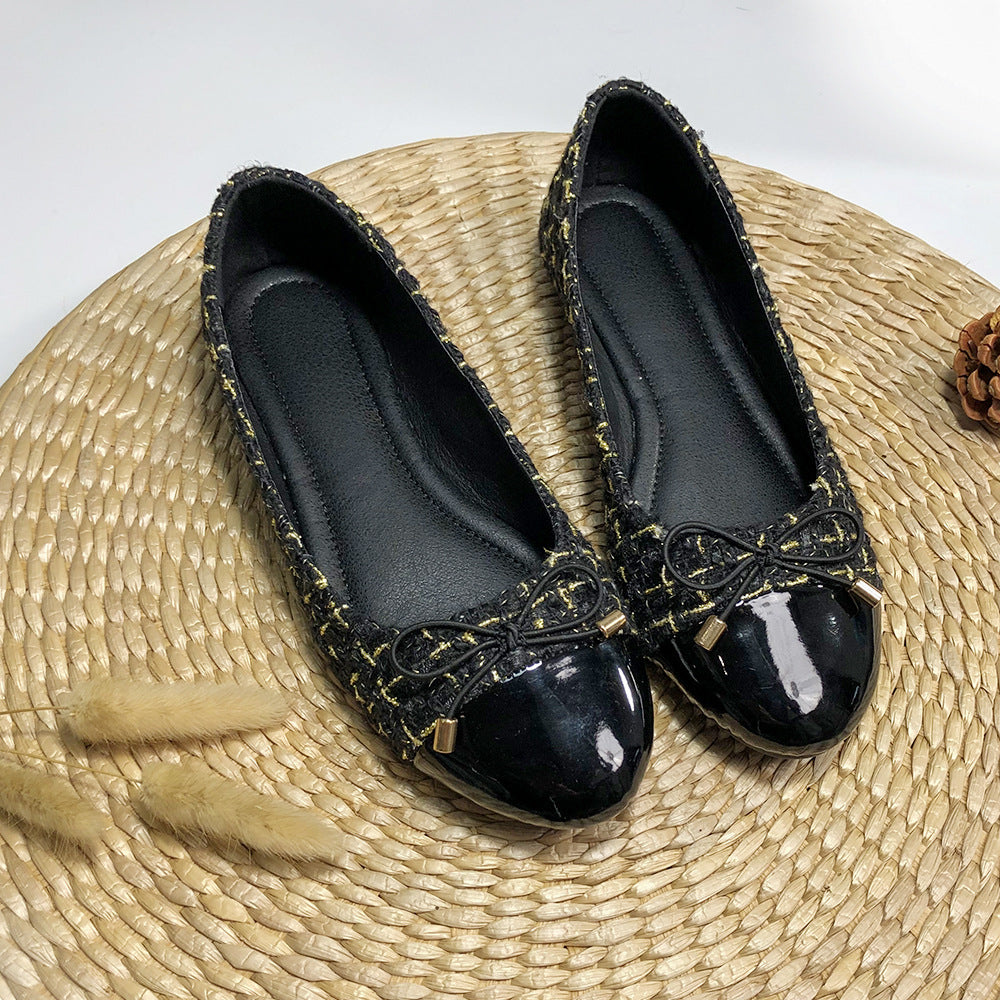 Tweed Bow Ballet Flats
