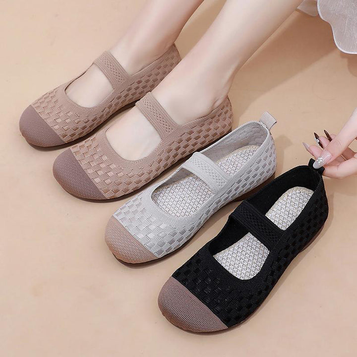 Woven Knit Mary Jane Comfort Flats
