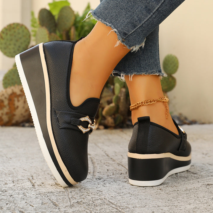 Leopard Print Wedge Loafers