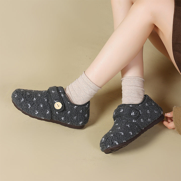 Cozy Leopard Print Fleece Slip-On Shoes