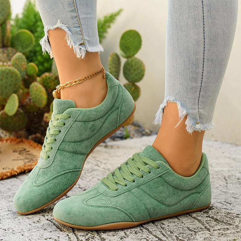Retro Suede Lace-Up Casual Sneakers