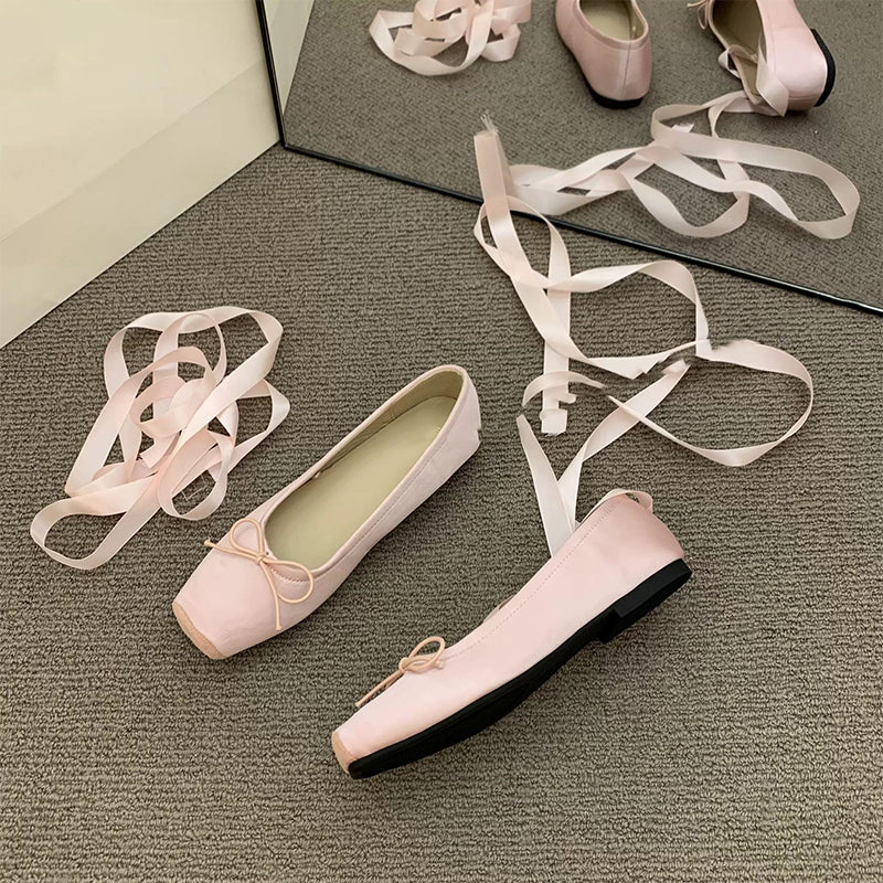 Ballet Lace-Up Flats