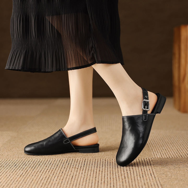 Classic Buckle Slingback Flats