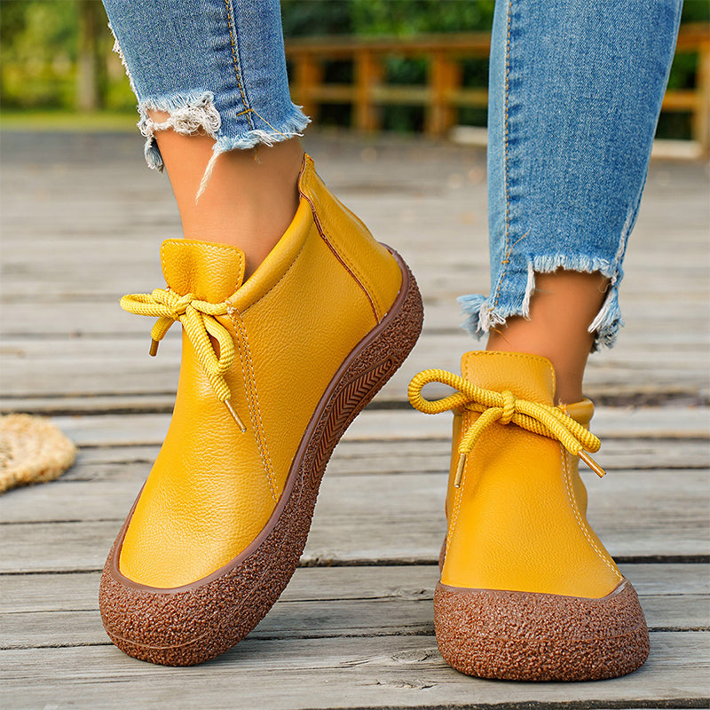 Casual Lace-Up Comfort Ankle Boots