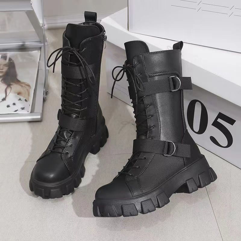 Chunky Lace-Up Combat Boots