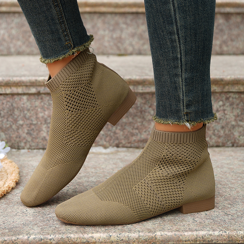 Breathable Knit Sock Ankle Boots