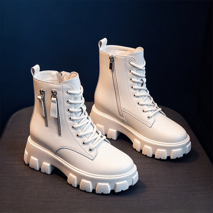 Chunky Platform Lace-Up Ankle Boots