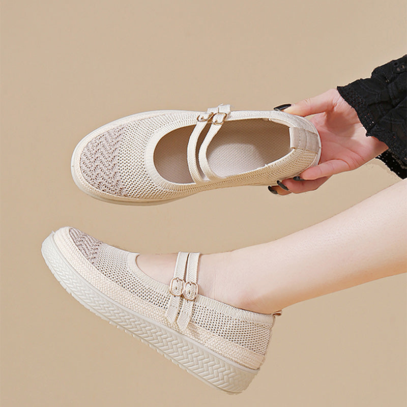Breathable Knit Mary Jane Walking Shoes