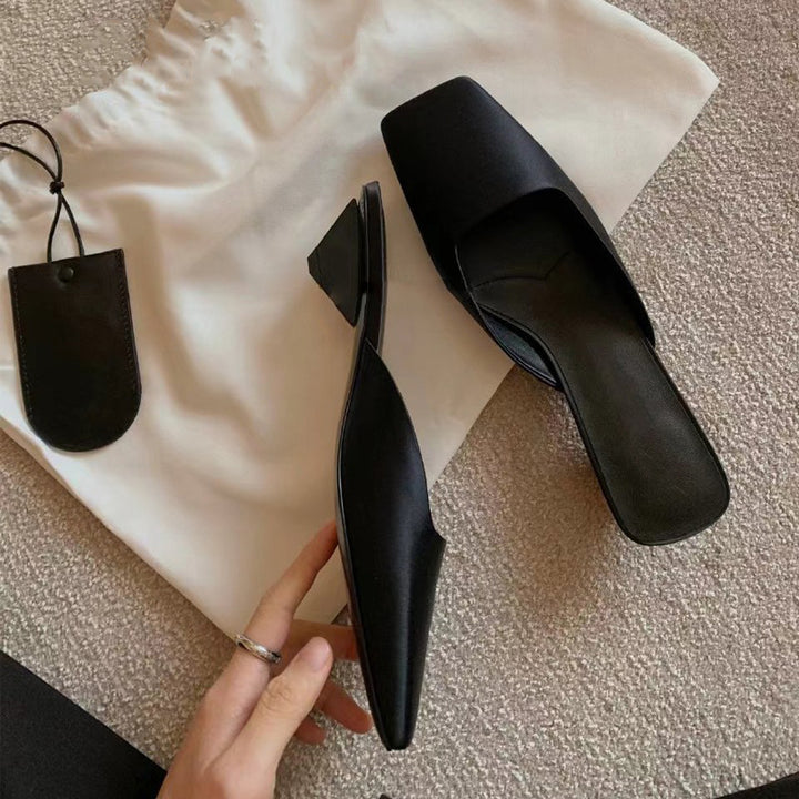 Minimalist Square Toe Flat Mules