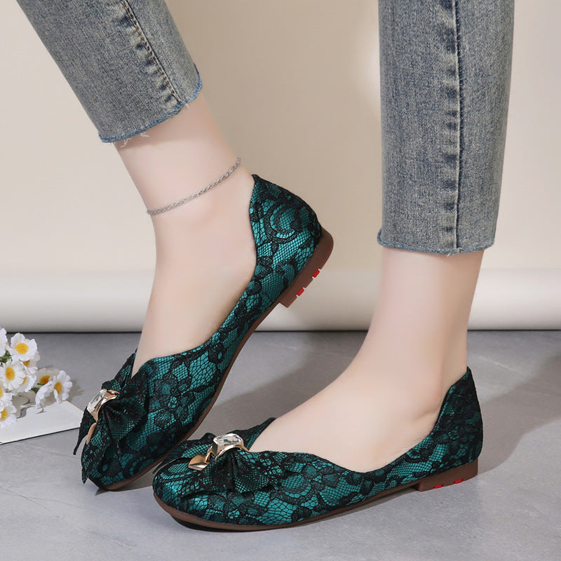Lace Bow Flats