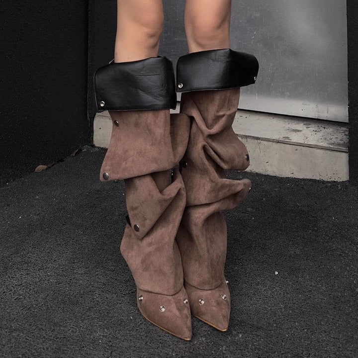 Slouchy Pointed Toe Stiletto Boots