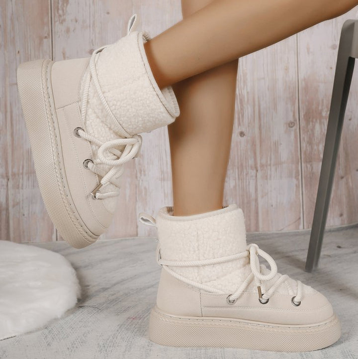 Cozy Lace-Up Snow Boots