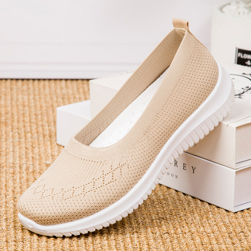 Breathable Knit Slip-On Flats