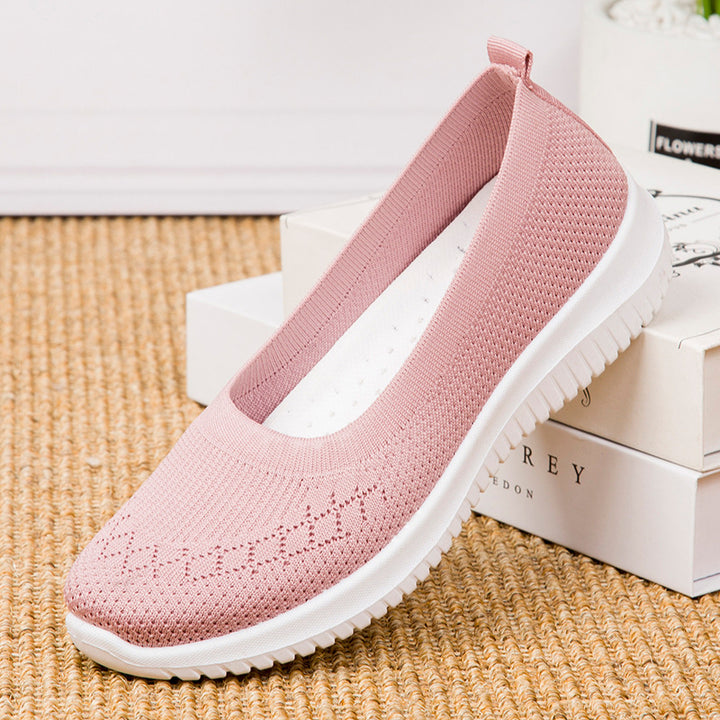 Breathable Knit Slip-On Flats