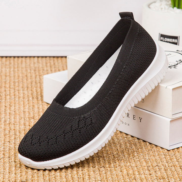 Breathable Knit Slip-On Flats