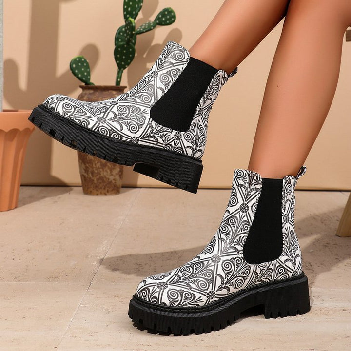 Patchwork Chelsea Boots