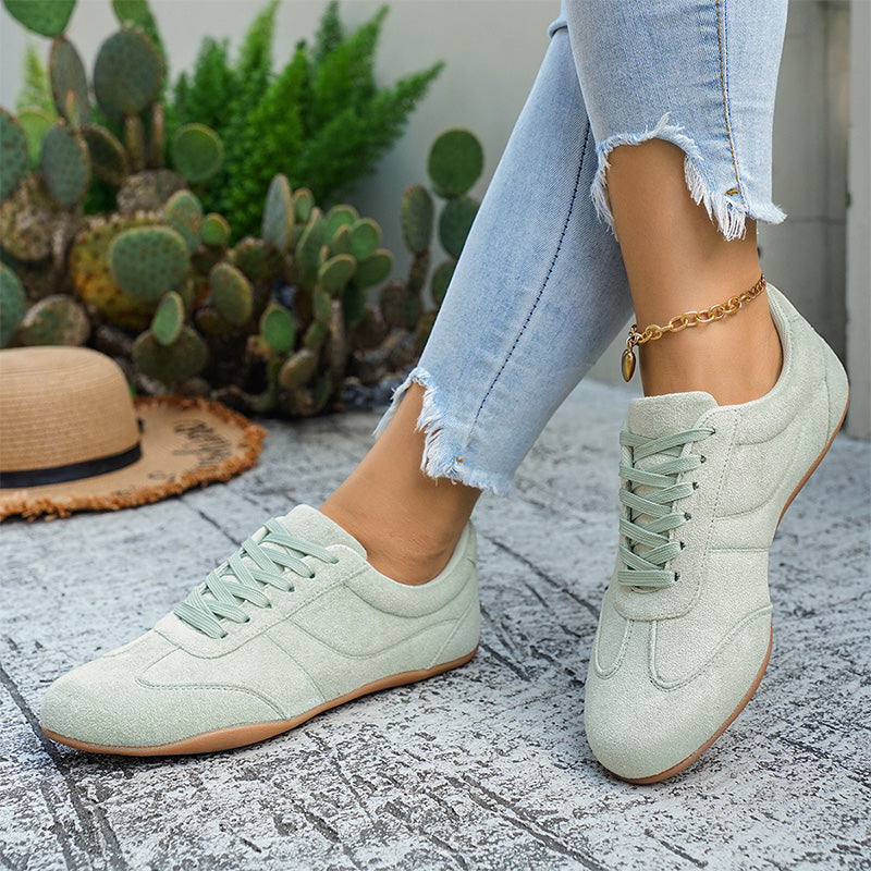 Retro Suede Lace-Up Casual Sneakers