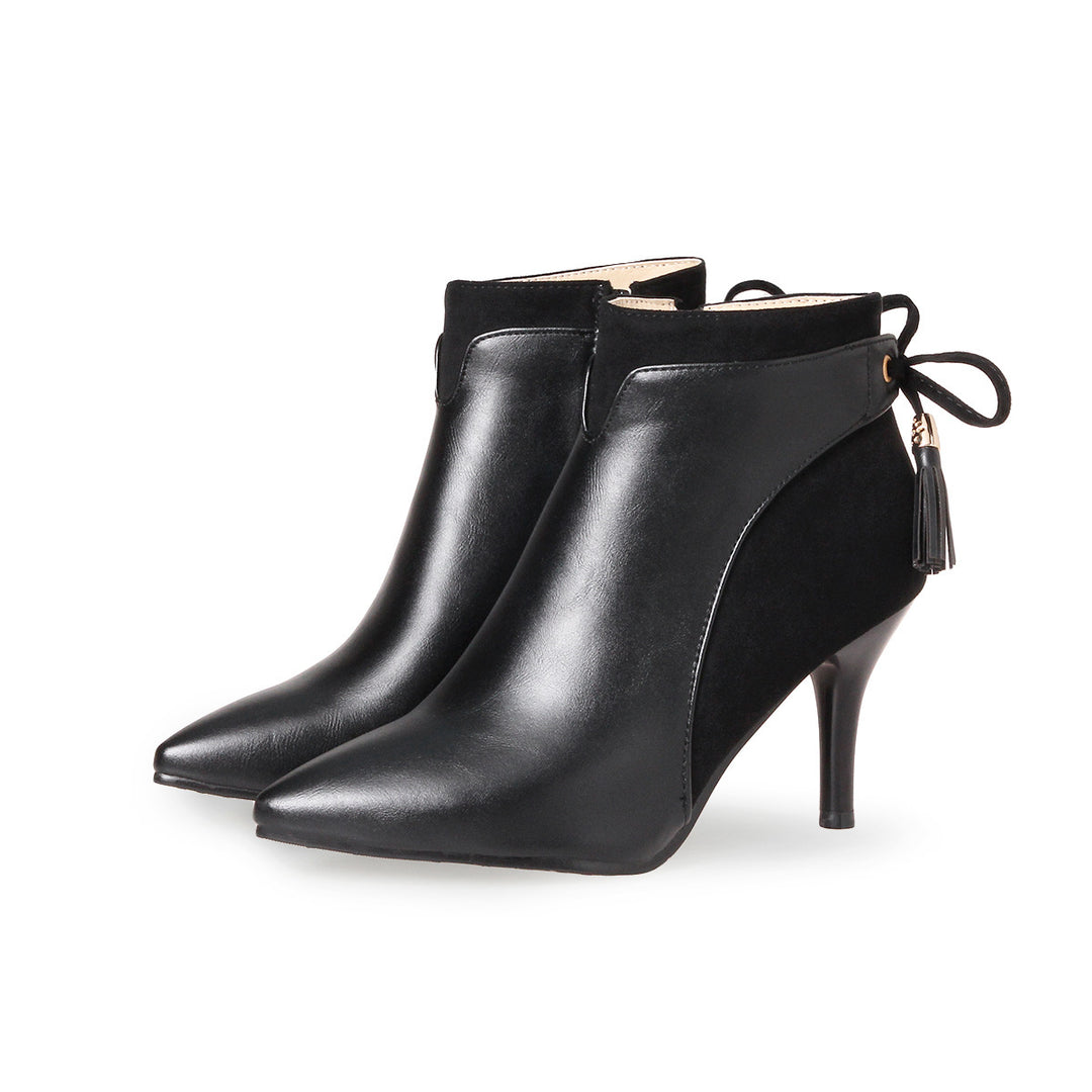 Elegant Pointed Toe Tassel Stiletto Ankle Boots