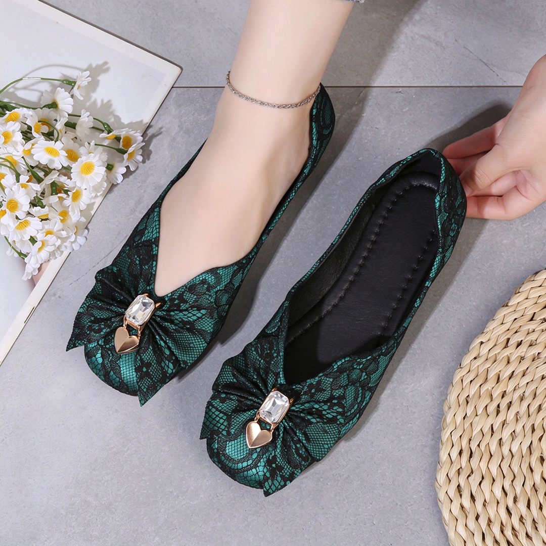 Lace Bow Flats