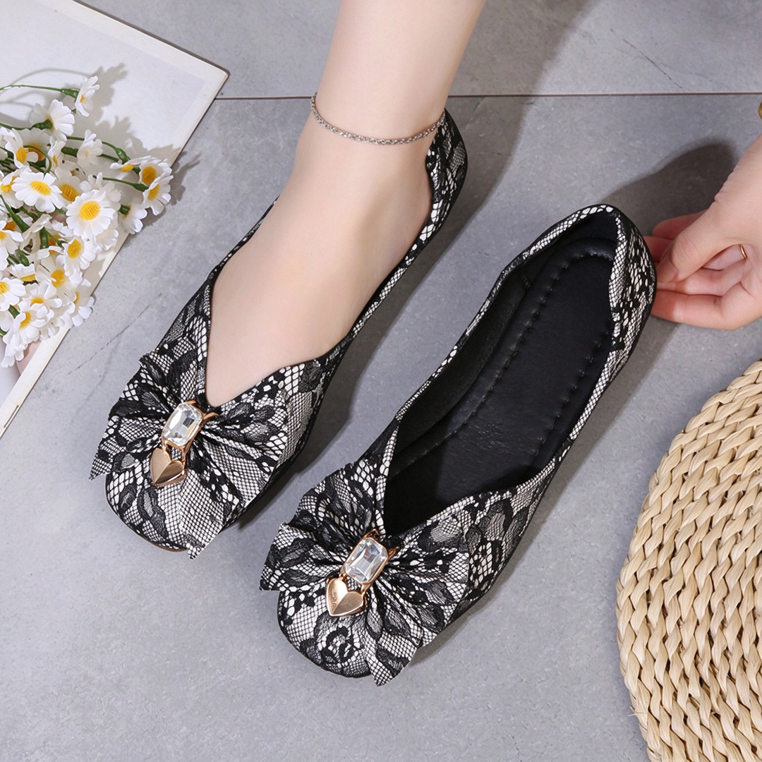 Lace Bow Flats