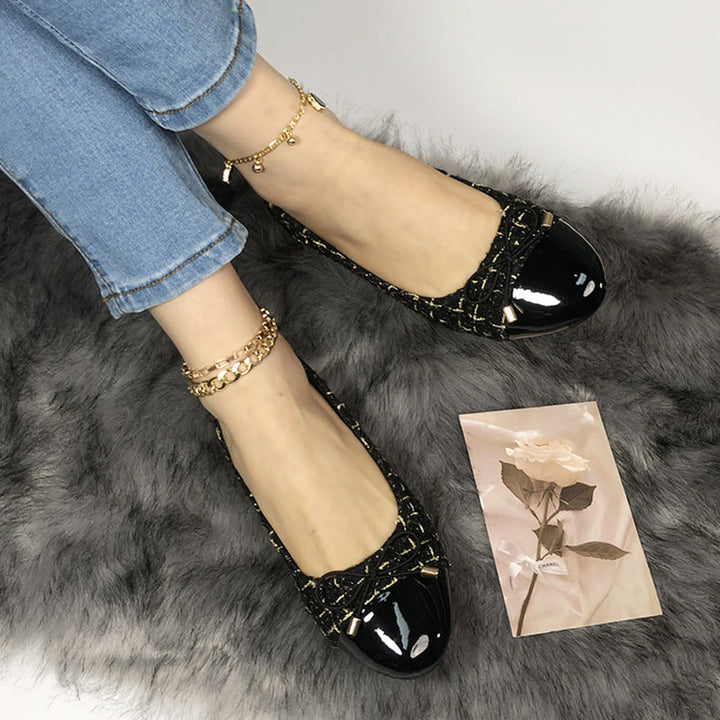 Tweed Bow Ballet Flats