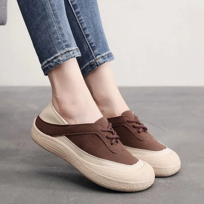 Retro Lace-Up Color Block Daily Sneakers