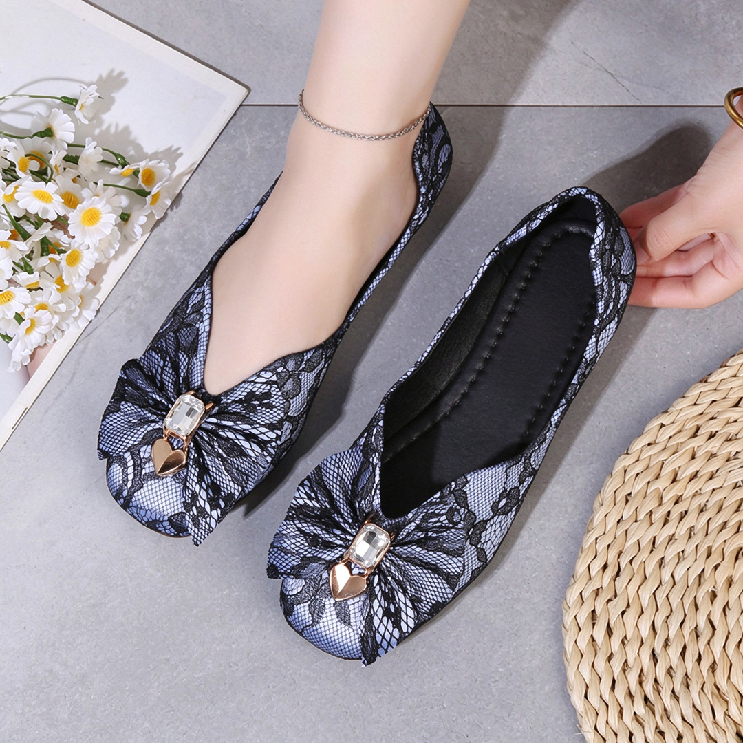 Lace Bow Flats