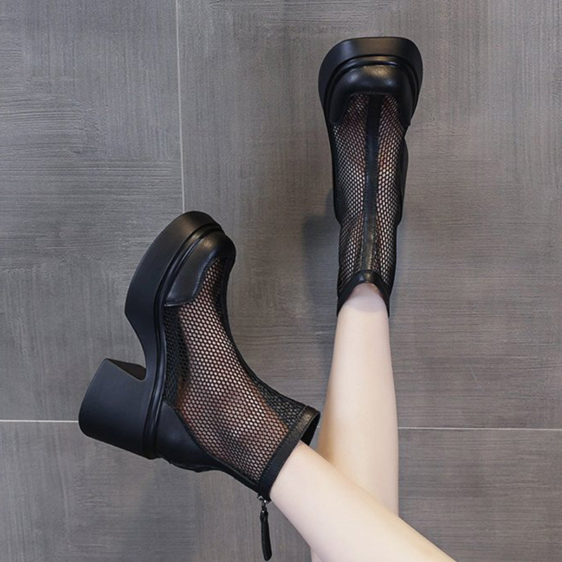 Breathable Mesh Wedge Ankle Sandals