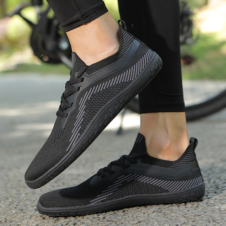 Breathable Knit Lace-Up Walking Sneakers