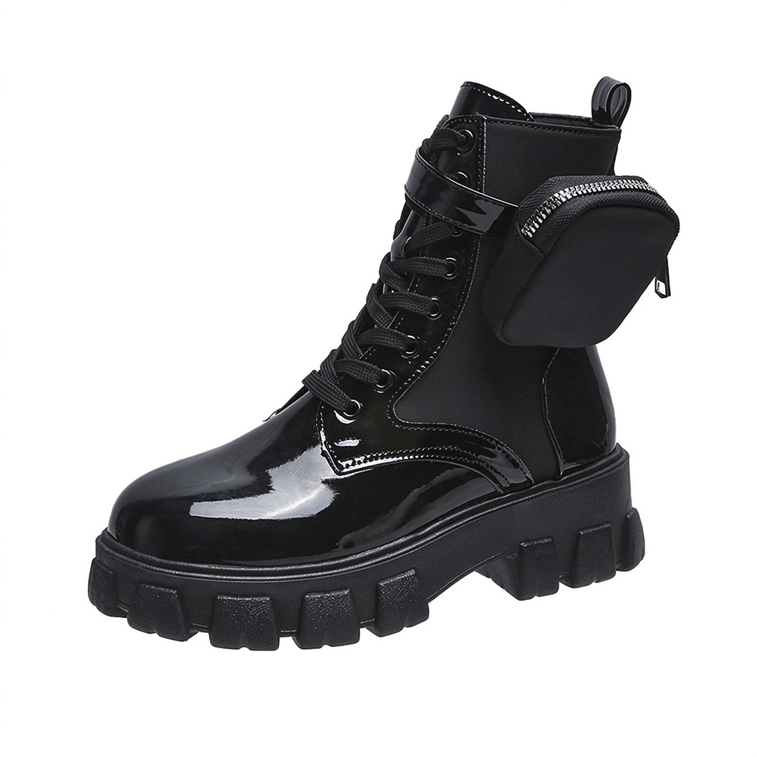 Fashion Chunky Platform Lace-Up Ankle Boots
