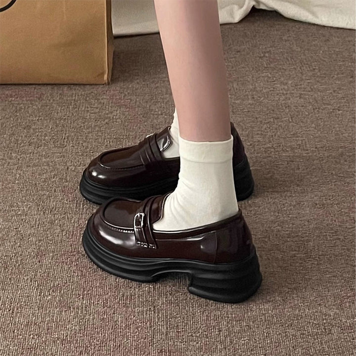 Chunky Buckle Platform Loafers