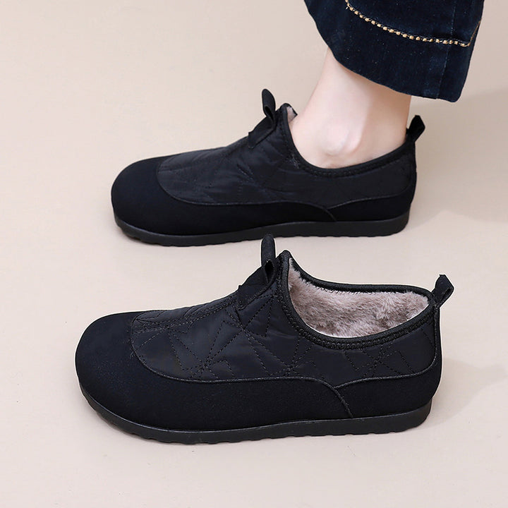 Quilted Fleece-Lined Slip-On Shoes